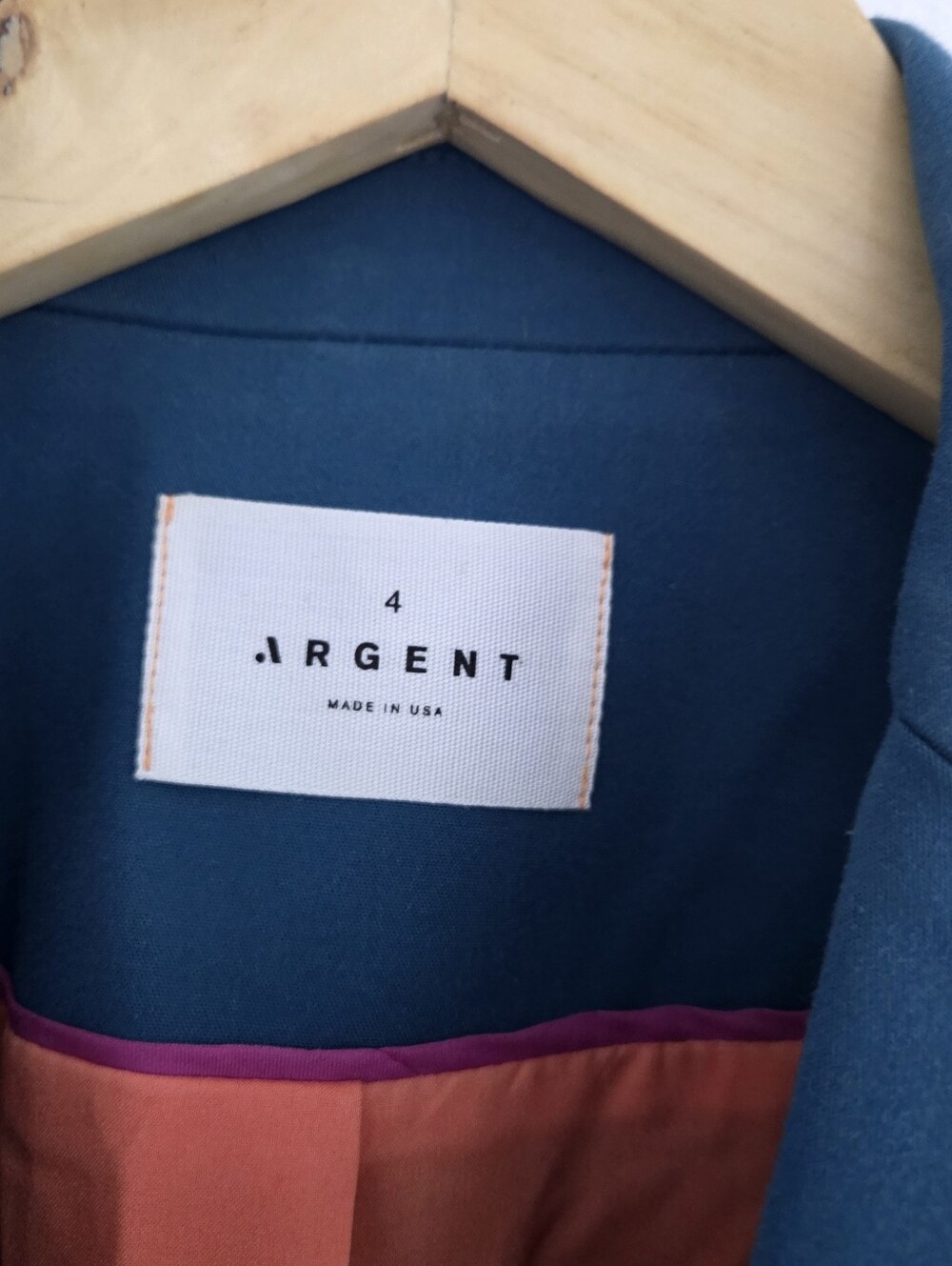 Argent Performance Double-Breasted Blazer in teal and Orange Lining - Picture 7 of 7
